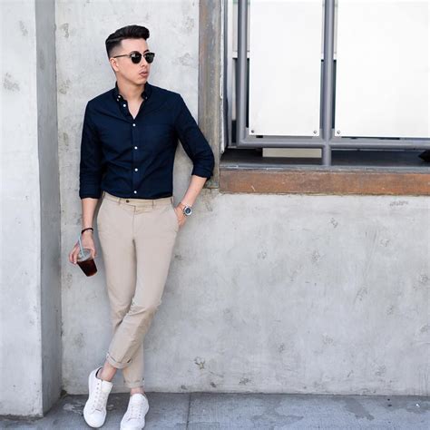 beige chinos white sneakers
